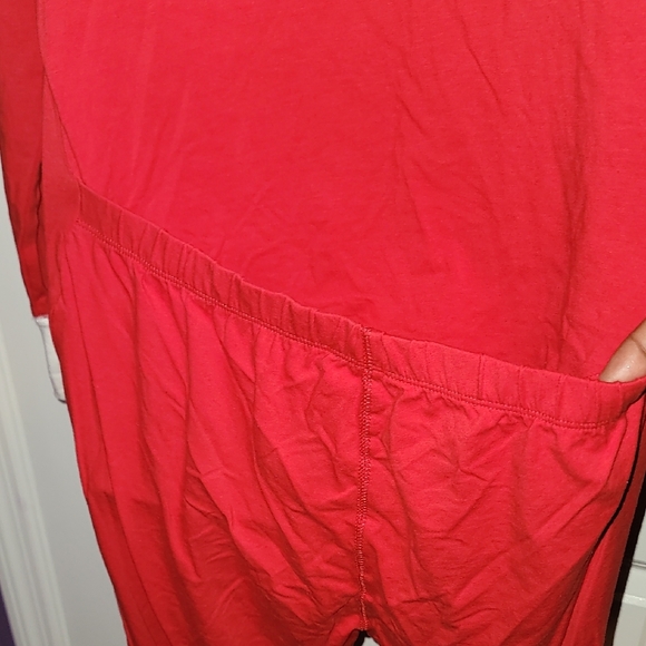 J. Crew Red Women's One Piece Reindeer Pajamas Sz: L - Picture 7 of 8